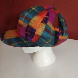 Vintage Marvel‎ Logo 7 Plaid Fleece Hat Cap Size 54 cm RN 51544 Rare 1990s